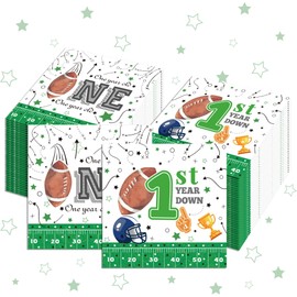 120Pcs Football Paper Napkins Happy Football Day Disposable Paper Napkins Football Luncheon Napkins for Football Festival Dinner Party,6.5 * 6.5 Inch 6