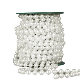 rosenice Pearl Garland 10 m Beads Chains Decorative Pearl Cord Ribbon for Wedding Bridal Party Decoration (White)