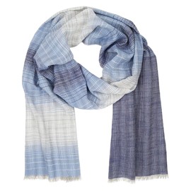 LINDENMANN Men's Scarf Light 100% Organic Cotton Blue, blue
