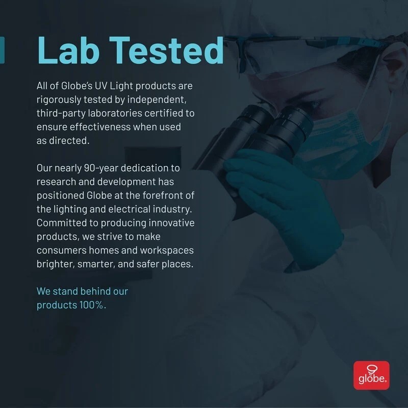 Globe Electric Disinfecting Germicidal Light 13.98 in. L White Battery