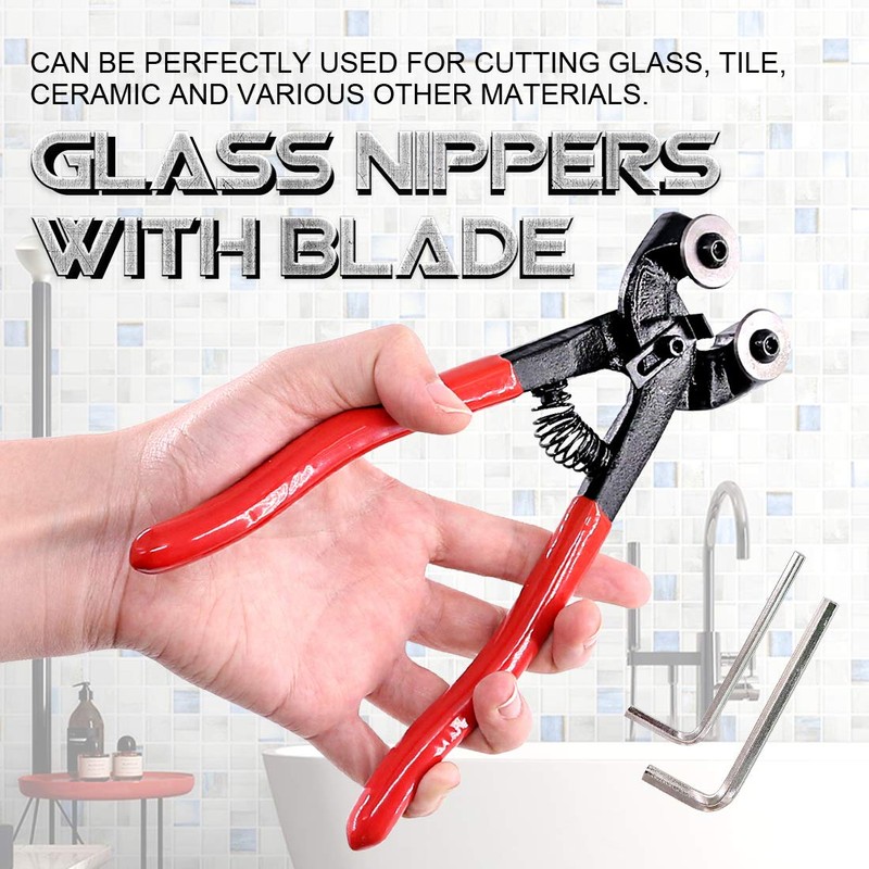 Swpeet 5Pcs Heavy Duty Glass Mosaic Cutter Kit, 8 Inch