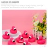 15PCS Cartoon Flamingo Rubber Squeeze Pink Flamingo Toys Floating Squeaky