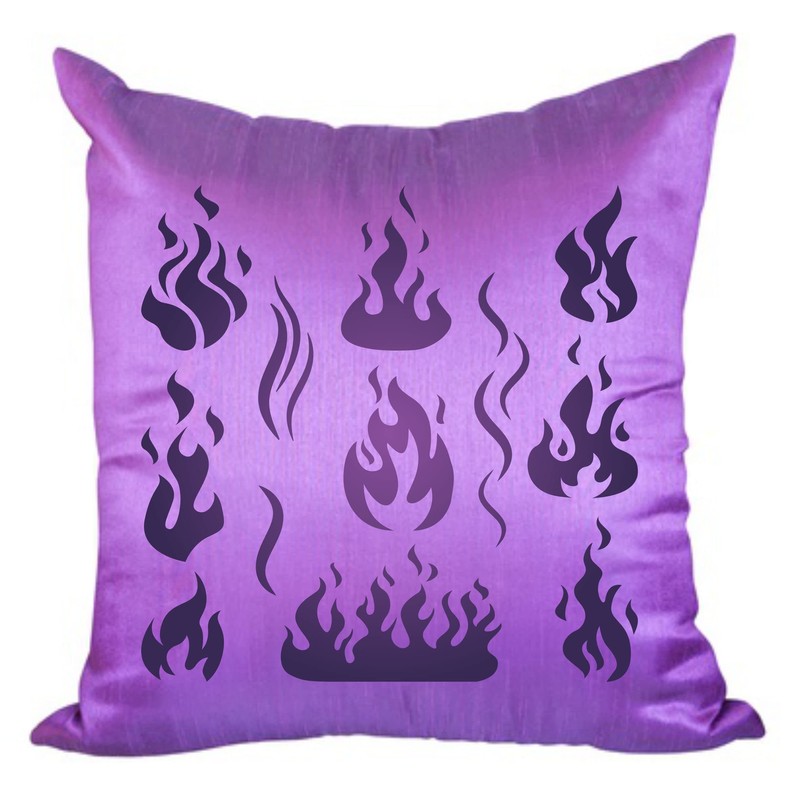 Flames Stencil, 4.5 x 4.5 inch - Fire Flame Smoke