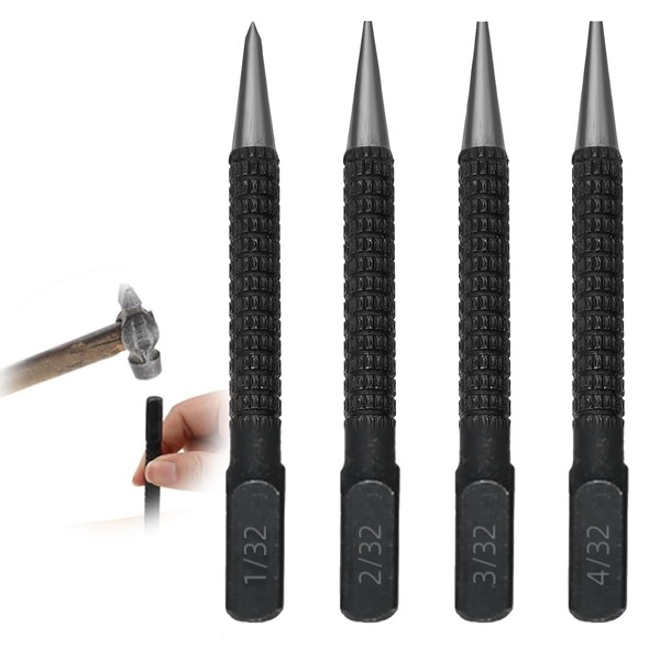 4 x 100mm Centre Punch | 4 Types Tip Diameter