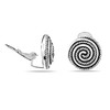 LeCalla 925 Sterling Silver Round Texture Antique Clip On Earrings