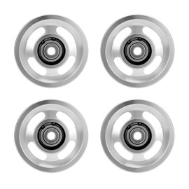 Pack of 4 Pulley, Gym Attachments, Exercises, Strength Training Accessories, Universal Bearing, Pulley, Aluminium Alloy Pulley, 300 kg for Sports Equipment, Garage Door, Roller Systems, 95 mm Pulley