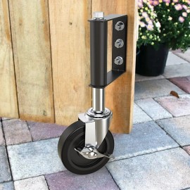 HOLKIE Spring Loaded Gate Caster with Swivel Wheel for Wood Gates and Fences