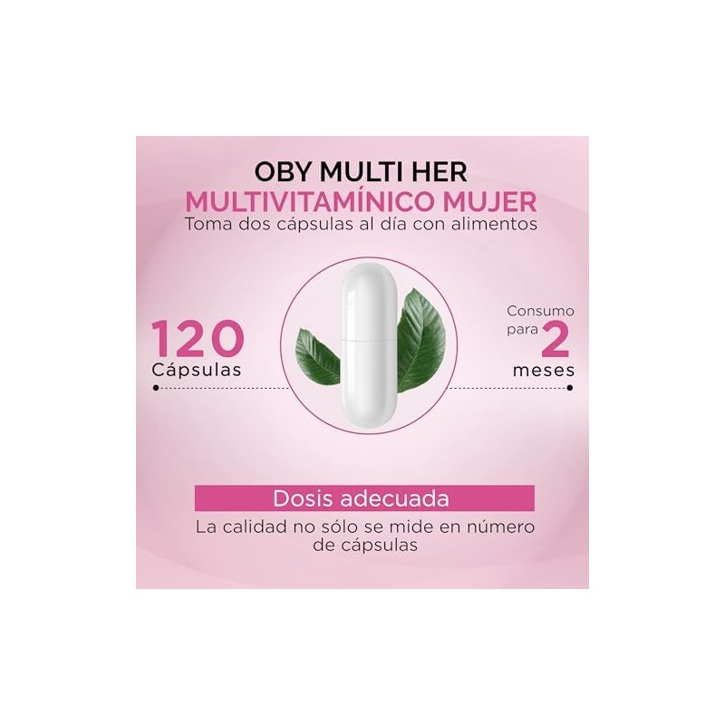 OBY Multivitaminico Mujer con Biotina y Colágeno Hidrolizado 120 cápsulas