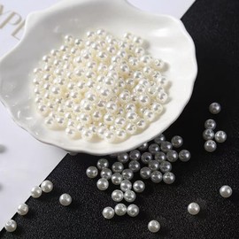 Laopottbeads 800 Pcs Ivory White 8MM Pearl Beads for Jewelry Making Round Pearl DIY Kit for Bracelets, Earrings, Necklaces & Anklets