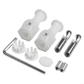 Zinc Plated Fixing Screws Set in Pairs Wall Mounted Toilet Fixings Wall Mounted Toilet Fixing Screw Hardware Attachments Replacement Kit Tool Parts (White)