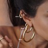 4mm Thick Gold Chunky Earrings Steling Silver Post Hoops Earrings