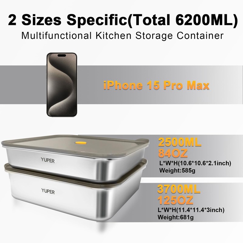 YUPER Stainless Steel Food Containers, Meal Prep Container, Bacon Cheese