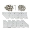 Befenybay 10PCS/Set Silver L Corner Bracket Plate with 50PCS M5x8mm