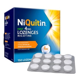 NiQuitin NiQuitin Mint 4 mg Lozenges - Effective Smoking Craving Relief - 132 Lozenges - Long-Lasting Effect - Reduce and Quit Smoking Aid