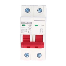 DC Isolator Switch, 1000V 40A 2P Solar PV System Insulator DIN Rail Mount DZ47‑63Z C40