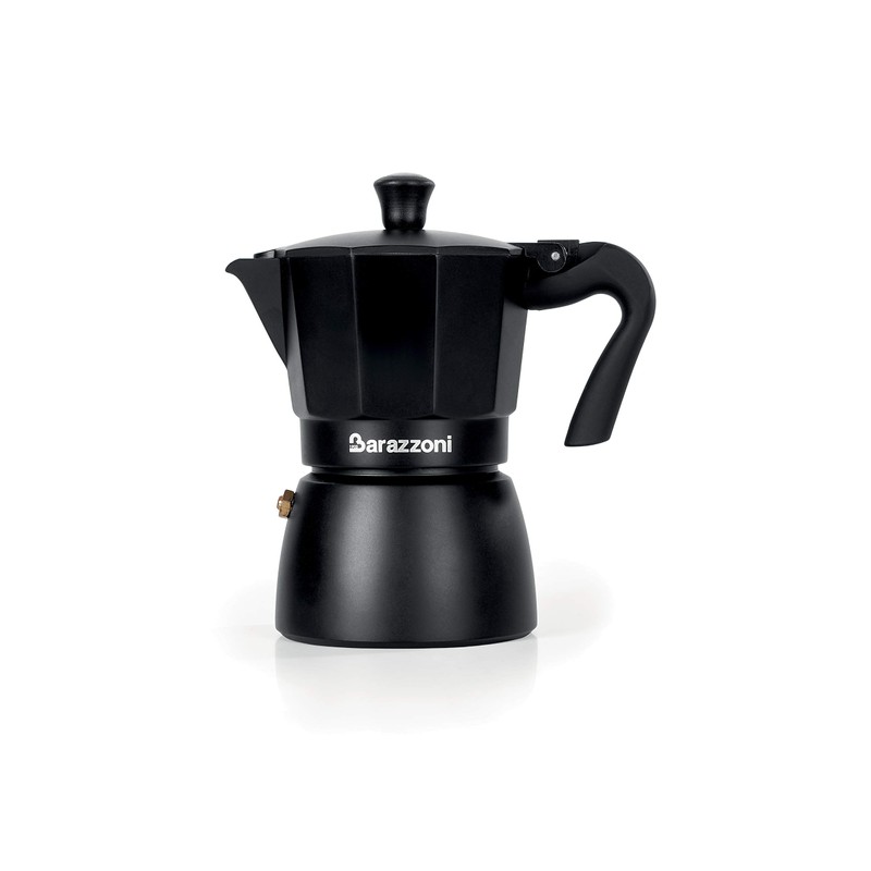 Barazzoni The Deluxe Espresso Cooker 3 Cups, Aluminium, Black, 8.6