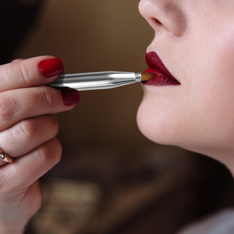 Quacc Double-ended Lip Makeup Brush, Retractable Lip Brush for Lipstick,