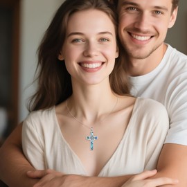 YFN Sterling Silver Star of David Cross Tree of Life Pendant Necklace Jewish Judeo Christian Religious Jewelry for Women Men (Star of David Tree)