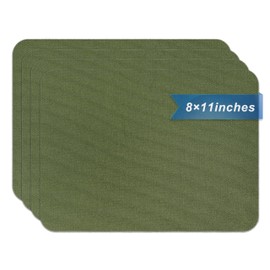 Azobur Canvas Fabric Iron-on Patches 8" x 11", Waterproof Tenacious Adhesive Tape Iron-on Patch for Tent, Clothing, Backpack, Luggage,Boat Cover,Awning(Dark Green)