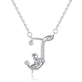 VIKI LYNN Initial Necklace for Women 925 Sterling Silver Alphabets Letter J and Angel Necklace