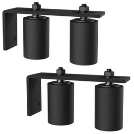 SongYung 3" Gate Roller Guide with L-Bracket, Universal Adjustable Gate Guide Roller,Sliding Gate Rollers,Heavy Duty Sliding Gate Kit for Door Hardware and Sliding Gates(2Pack-Black)