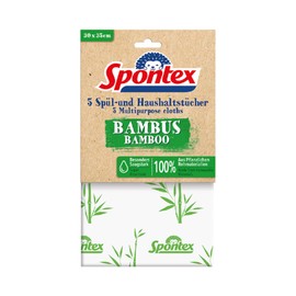 Spontex Flushing and Cleaning Cloths Bamboo Pack of 5