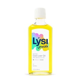 Lysi Aceite de pescado junior sabor a limón, aceite de pescado puro y natural para niños, 1200 mg de omega-3 por porción, aceite de pescado líquido is