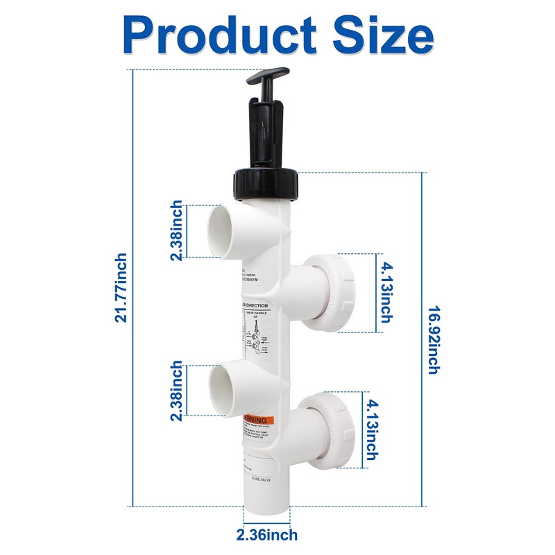 263064 PVC Push Pull Slide Valve，Compatible with D.E. and Sand