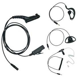 HEOPBIRD Walkie Talkie Earpiece Headset with Mic PTT Compatible with Motorola APX6000 XPR7550e XPR7550 2 Way Radio with Replaced 3.5MM Listen Only Eearpiece