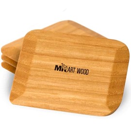 Juego de 4 raspadores de madera para ollas de madera, para hierro fundido, platos y hornear, sin arañazos, apto para platos, apto para alimentos, herr