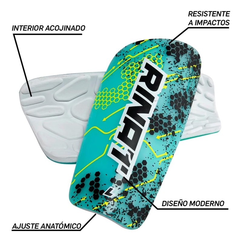 Rinat Espinilleras Fútbol | Nuevos Modelos (Atomik Aqua)