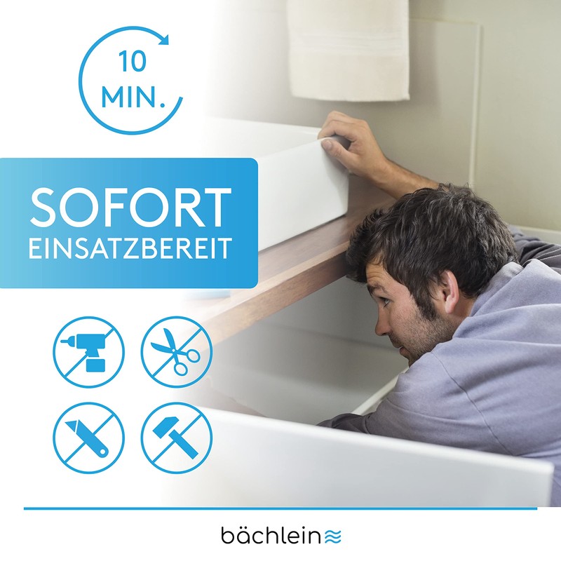 Bächlein Flexible Pipe Siphon for Kitchen Sink, Odour Trap without