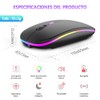 EASYTAO Mouse Inalámbrico, Mouse Bluetooth/Wireless2.4GHz Modos Dual Recargable con Iluminación