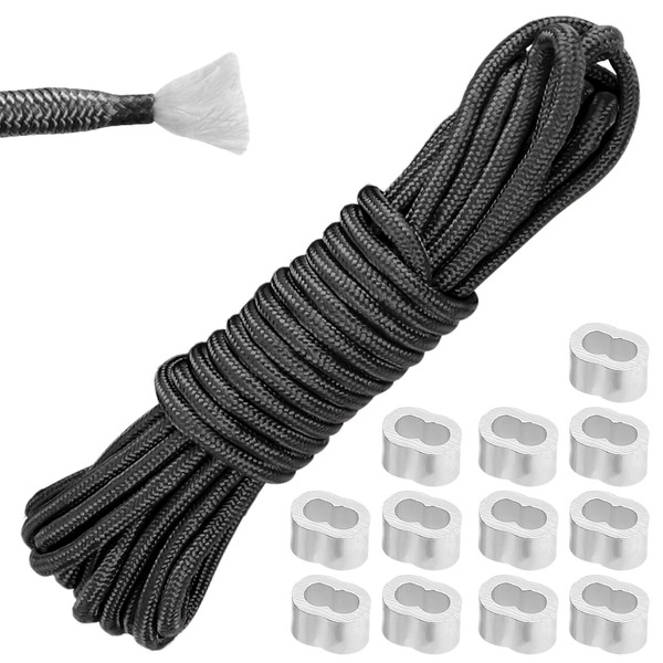 Rubber Rope 12 m, Polypropylene Rope 8 mm Braided Nylon
