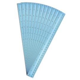 PATIKIL 12 Inch Transparent Ruler Plastic Rulers, 12pcs Straight Clear Measuring Tools with Inches Centimeters Supplies for Classroom Home Office, Blue