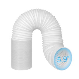 5.9/6 Inch Portable AC Air Conditioner Hose Anti-Clockwise Thread & Length up to 80" Support Counter-Clockwise Thread, AC Hose Compatible with Haier, LG, Delonghi and More (6" Hose- Anti Clockwise)