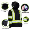 JORESTECH High Visibility Hoodie Full Zipper 100% Polyester ANSI Black