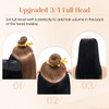 S-noilite Black Real Human Hair One Piece Clip in Hair