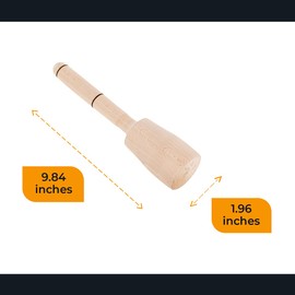Wooden Potato Masher- Pack of 2 - Cabbage Tamper - Kitchen Wood Pounder for Mashed Potatoes - Vegetable Masher Tool