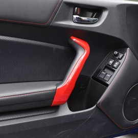 DIYUCAR Fit For Toyota 86/Subaru BRZ 2012-2020 Car Door Grip Handle Trim Door Handle Frame Door Handle Cover Steering Wheel Protection Cover Interior Parts Accessories (Red)