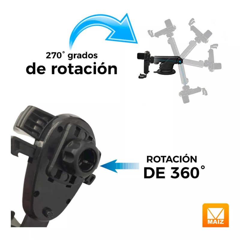 Maíz Soporte Base Celular Holder Auto Carro Tablero Ventosa 360
