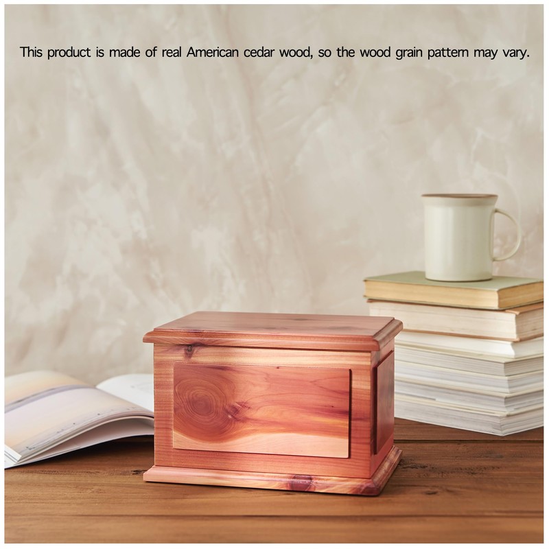 AspenStudio Cedar Wooden Urn for Cremation Ashes Handcrafted Cedar Wooden