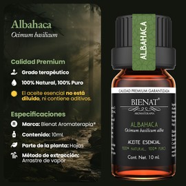 BIENAT AROMATERAPIA Aceite Esencial de Albahaca 10mL