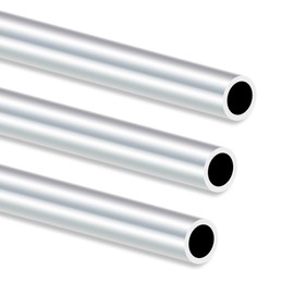 iMeistek 6063 Aluminum Round Tube, 250mm Length, 16mm OD, 12mm ID Seamless Straight Round Tubing for Industry Decoration Architecture (Pack of 3)