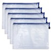 FLEW-004 Zippered File Case, B4, 5 Pieces (White) Mesh, Waterproof,