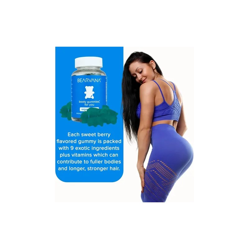 Bearvana Gomitas Azul Booty Gummies Con 60 Gomitas Hecho Usa