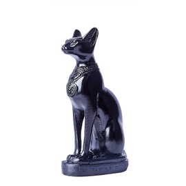 EASCHEER Egyptian Cat Goddess Bastet Statue Egyptian Décor 1PCS(4.2 inches Black)