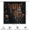 TOWINSFB 4Pcs Funny Leopard Rose Shower Curtain Sets, Bathroom Decor