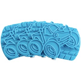 Bentology Monster Truck Themed Reusable Hard Ice Pack Set of 3, Blue, 0.1 Cubic Centimeters, Plastic