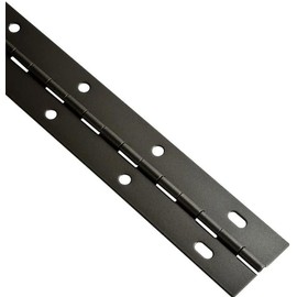 H750 Piano Hinge with Screw Holes, 1 1/2” Inch Wide, Heavy Duty Steel Available in Nickel-Plated, Brass-Plated & Black Finish. (Black Color, 36" Inch Long)